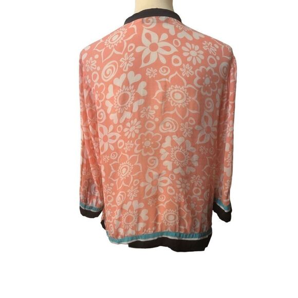 Vintage Bob Mackie 100 percent silk wearable art button down blouse. Size L - Picture 9 of 13